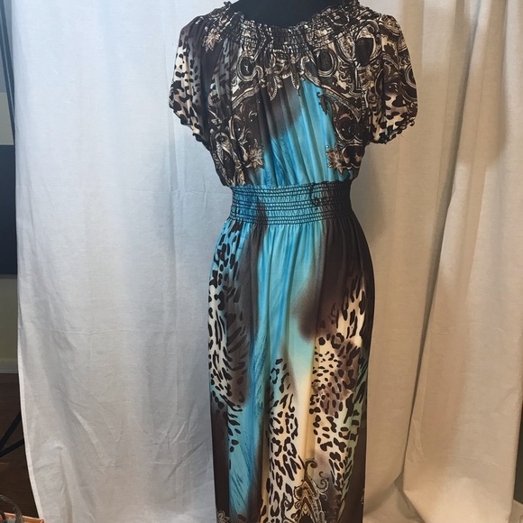 Plus size Maxi Dress Blue or Grey - Picture 5 of 6